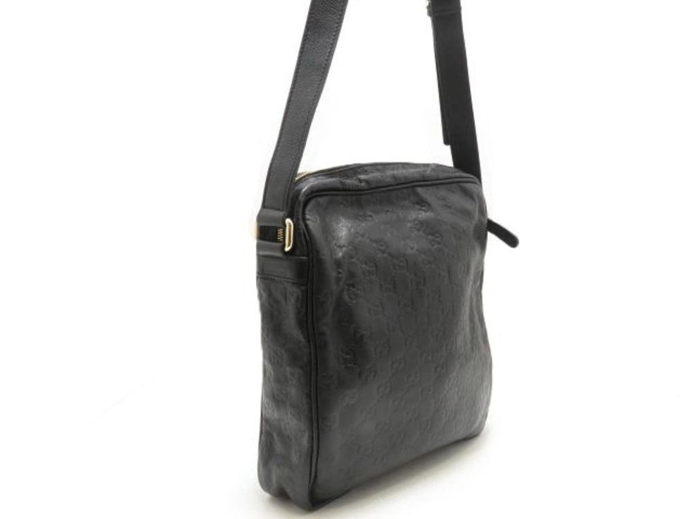 Gucci Shoulder Leather Bag Black ssima Black